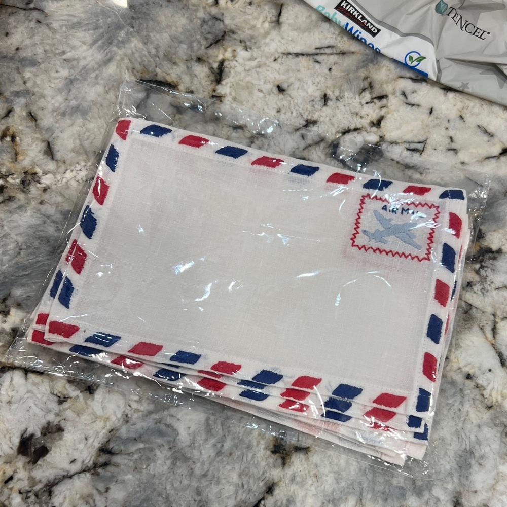 Set of 6 new rectangle linen cocktail napkins